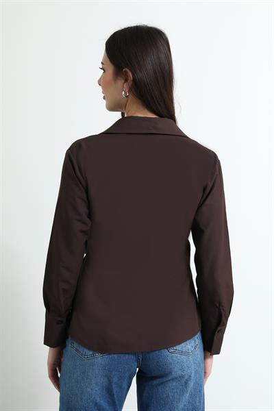Kemerli Gömlek - KAHVERENGİ