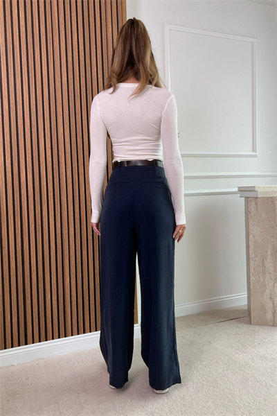 Kemerli Modal Pantolon - LACİVERT