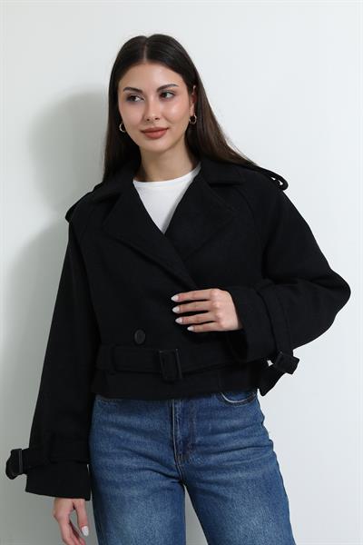 Kısa Kaşe Kaban - SİYAH