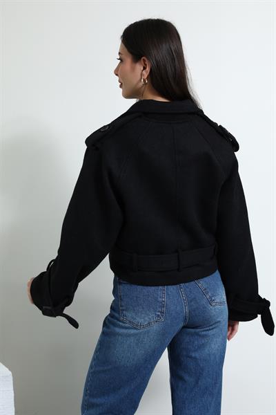 Kısa Kaşe Kaban - SİYAH