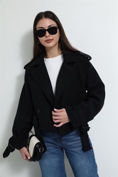 Kısa Kaşe Kaban - SİYAH