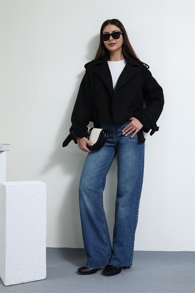 Kısa Kaşe Kaban - SİYAH