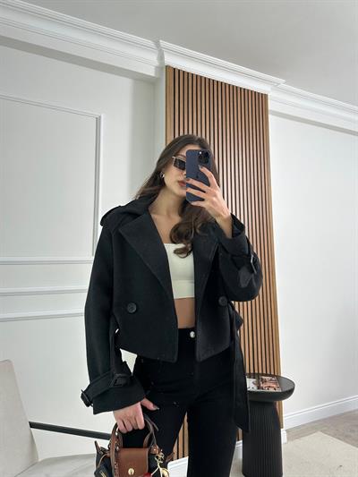 Kısa Kaşe Kaban - SİYAH