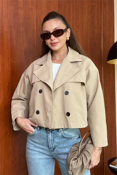Kısa Trençkot - CAMEL