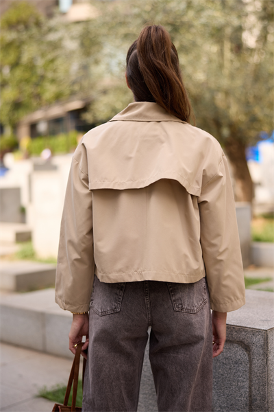 Kısa Trençkot - CAMEL