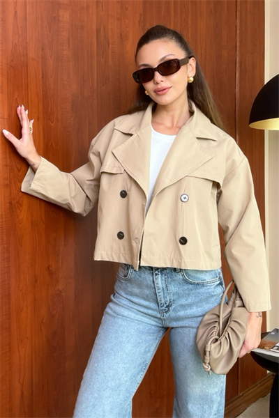 Kısa Trençkot - CAMEL