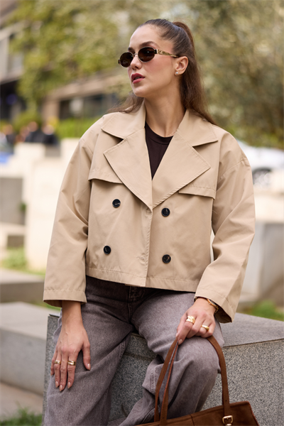 Kısa Trençkot - CAMEL