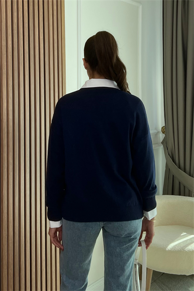Mass Oversize Triko - LACİVERT