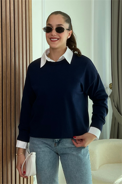 Mass Oversize Triko - LACİVERT