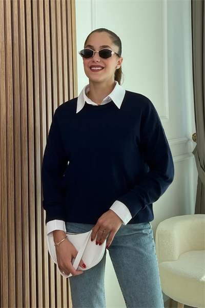 Mass Oversize Triko - LACİVERT
