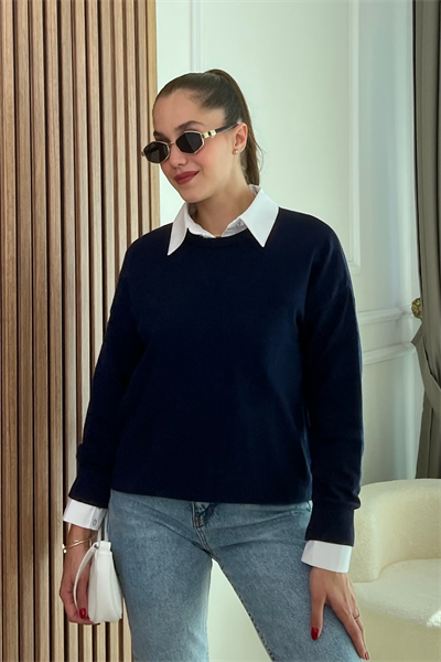 Mass Oversize Triko - LACİVERT