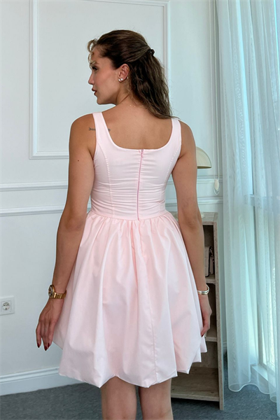 Mini Kloş Elbise - PEMBE