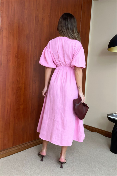 Müslin Elbise - PEMBE