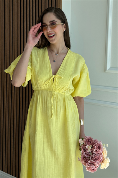 Müslin Elbise - SARI