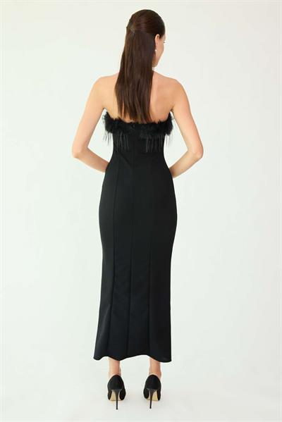 Otrişli Midi Abiye - SİYAH