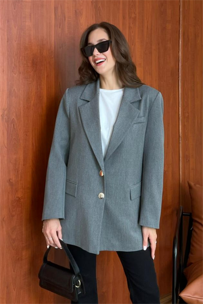 Oversize Blazer Ceket - GRİ