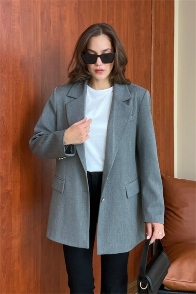 Oversize Blazer Ceket - GRİ