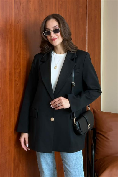 Oversize Blazer Ceket - SİYAH