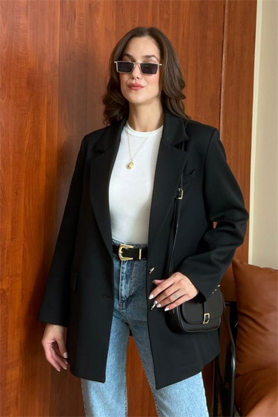 Oversize Blazer Ceket - SİYAH