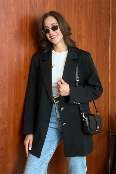 Oversize Blazer Ceket - SİYAH