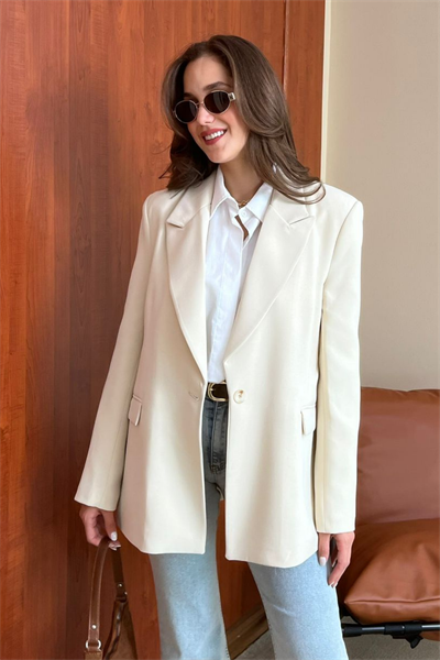 Oversize Ceket - KREM