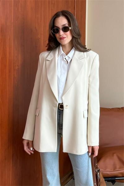 Oversize Ceket - KREM