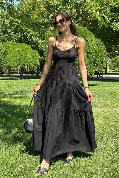 Uzun AskılıElbise - SİYAH