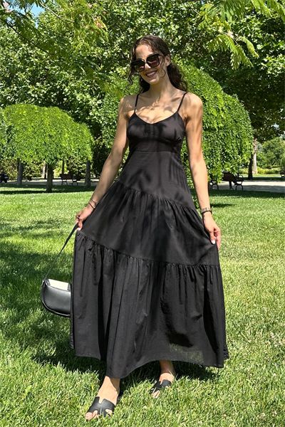 Uzun AskılıElbise - SİYAH