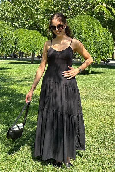 Uzun AskılıElbise - SİYAH