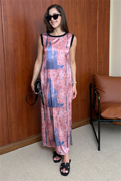 Saten Elbise - PEMBE