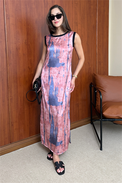 Saten Elbise - PEMBE