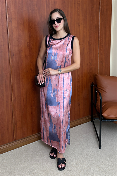 Saten Elbise - PEMBE