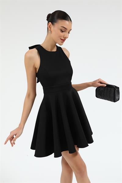 Sırt Dekolteli Elbise - SİYAH