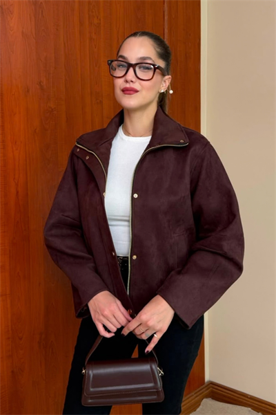 Süet Ceket - BORDO