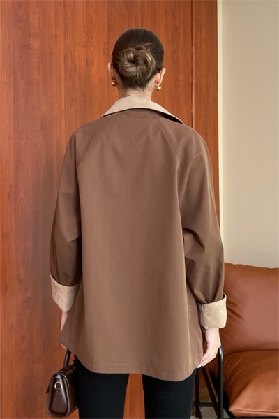 ZR Süet Yaka Parka - KAHVERENGİ
