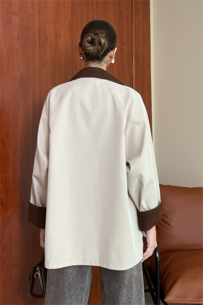 ZR Süet Yaka Parka - KREM