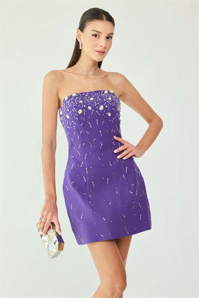 Taş İşleme Mini Abiye - MOR