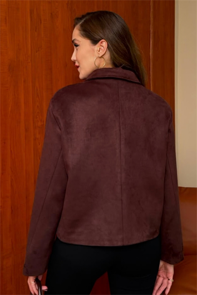 Tasarım Süet Ceket - BORDO