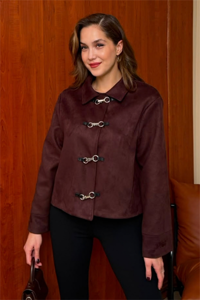 Tasarım Süet Ceket - BORDO