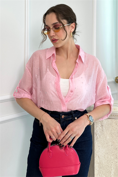 Taşlı Gömlek - PEMBE