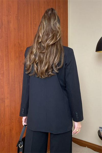 Tek Düğme Blazer Ceket - SİYAH
