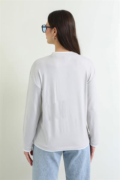Uzun Kollu T-shirt - GRİ