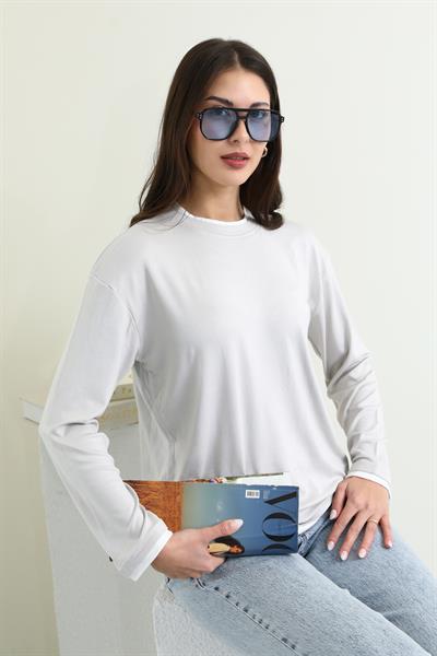 Uzun Kollu T-shirt - GRİ