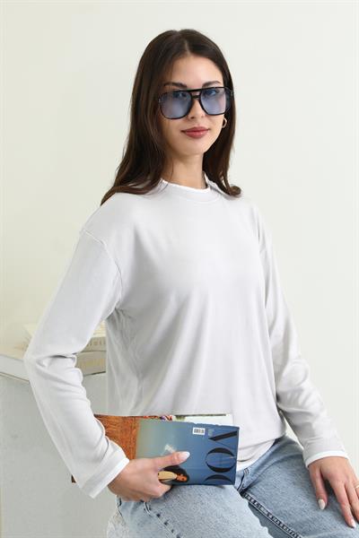 Uzun Kollu T-shirt - GRİ