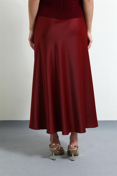 Uzun Saten Etek - BORDO