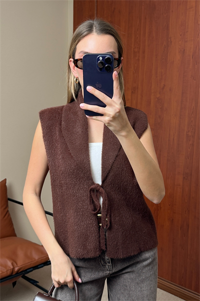 Yün Yelek - KAHVERENGİ