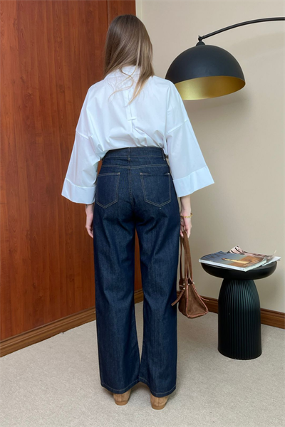 Zincir Detaylı Jean Pantolon - LACİVERT