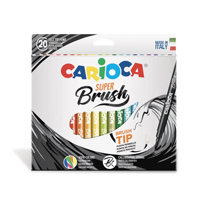 CARİOCA SUPER BRUSH KEÇELİ BOYA KALEMİ 20'Lİ