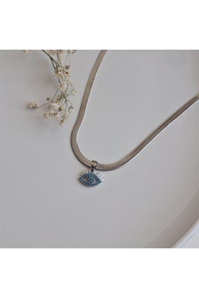 Çelik Göz Charm Kolye (47 cm)