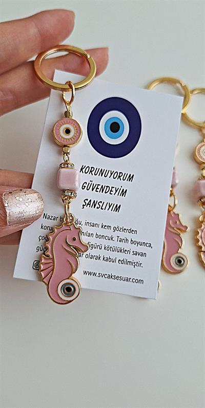Hediyelik Şeker Pembe Denizatı Anahtarlık